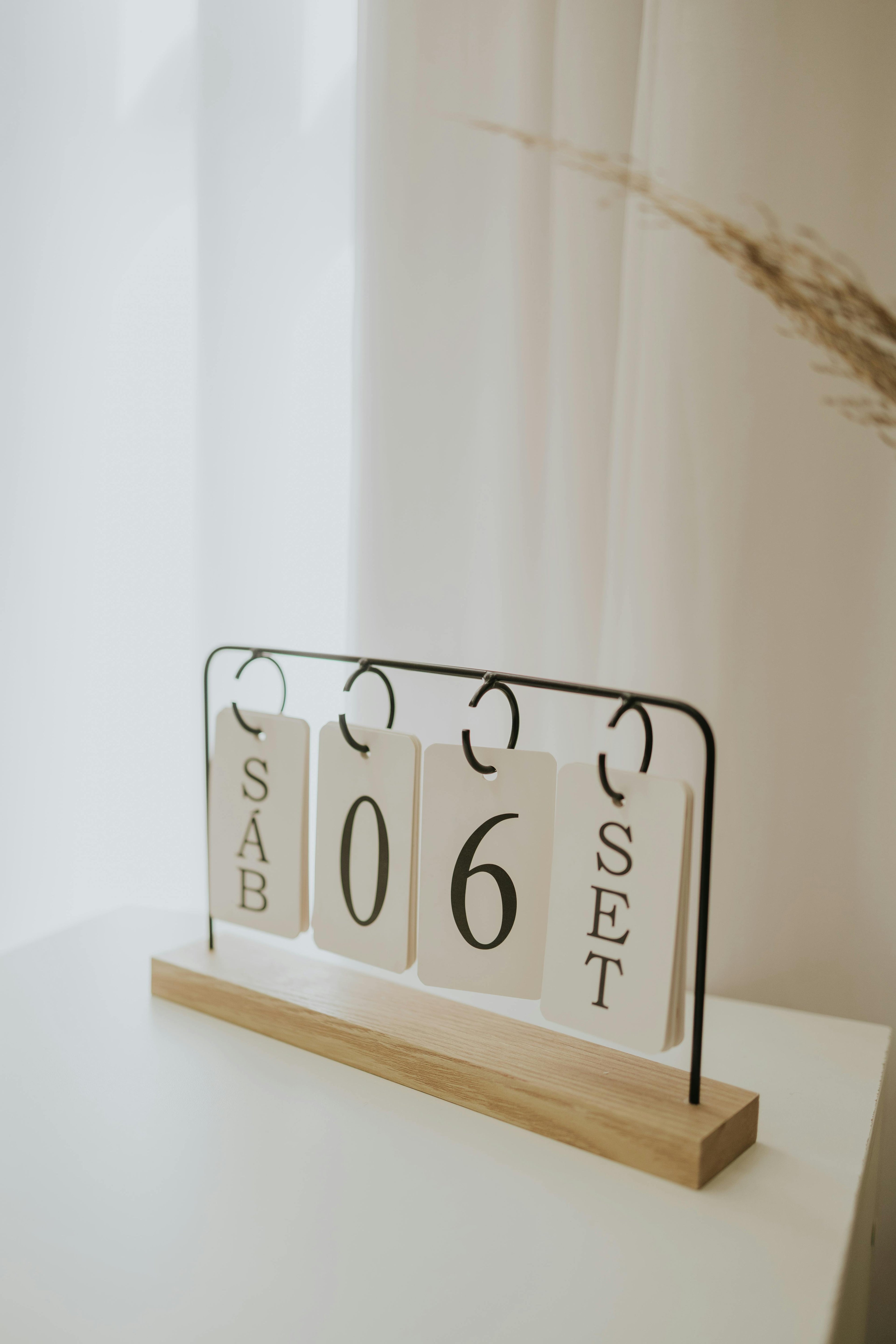 Eon · Perpetual Wood Block Desk Calendar
